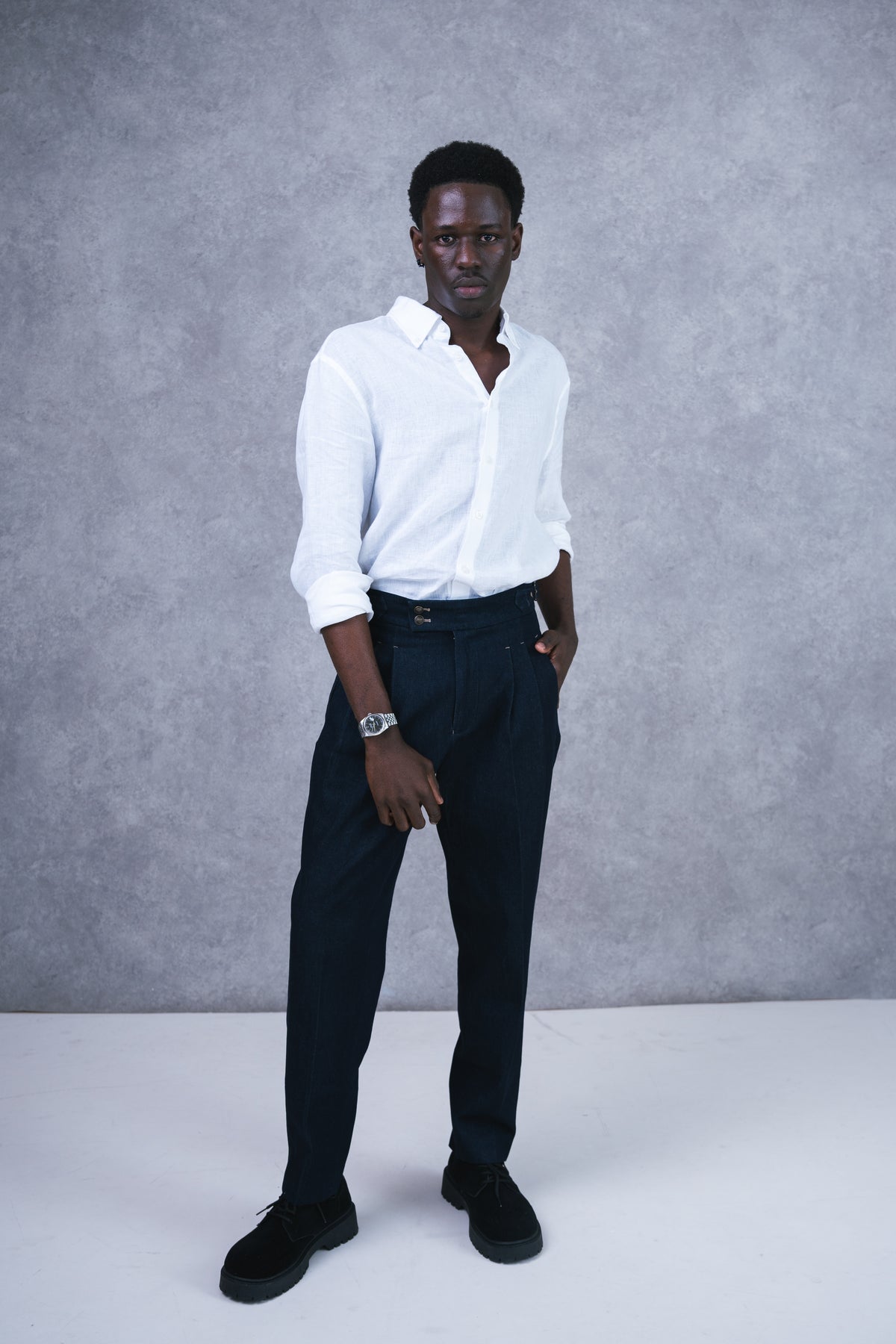 Japanese Denim Gurkha Pants (Dark Denim)
