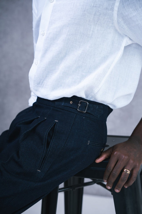Japanese Denim Gurkha Pants (Dark Denim)