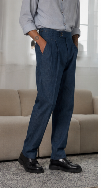 Japanese Denim Gurkha Pants (Light Blue)